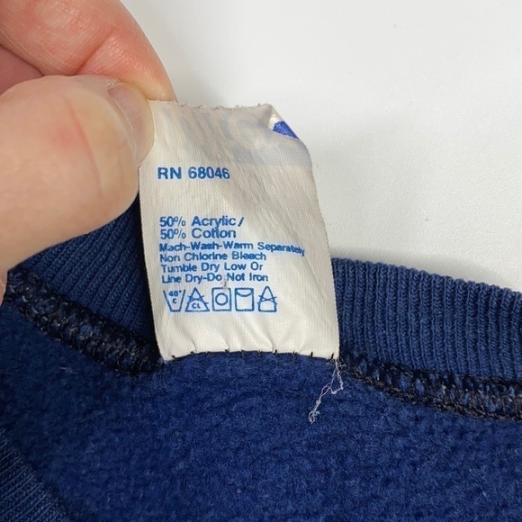 Tultex Vintage Navy Blue Raglan Sleeve Crew Neck Sweatshirt XXLT - Picture 6 of 9